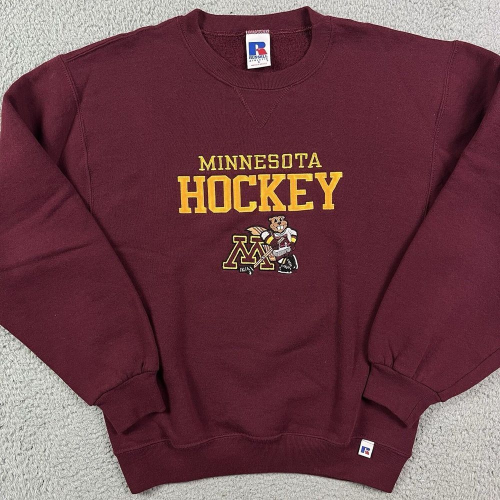 Vintage Minnesota Gophers Hockey Sweater College Crewneck Pullover Sz Small